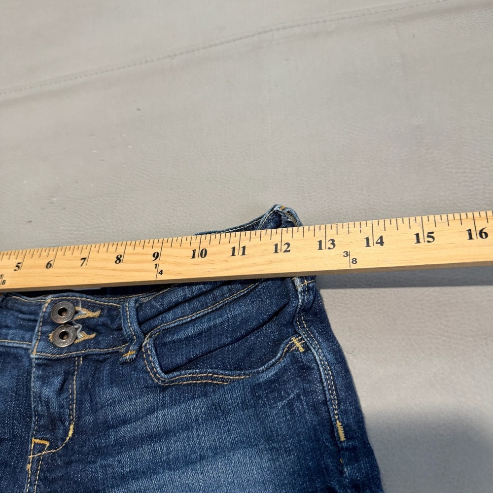 Abercrombie Kids Dark Wash Low Rise Micro Mini Y2K Denim Booty Short-00/24-6631 - Picture 5 of 8